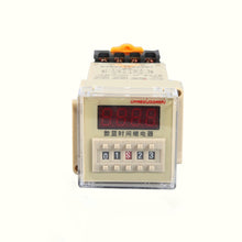 Load image into Gallery viewer, Digital Display Time Relay Square Programmable Delay Timer 110V 220V 380V AC DH48S(JSS48A) 0.1S-99h Cycle Control with Base 2. Microcomputer LCD Digital Display Timer Relay Switch Programmable Digital Timer
